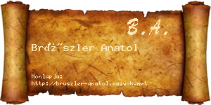 Brüszler Anatol névjegykártya